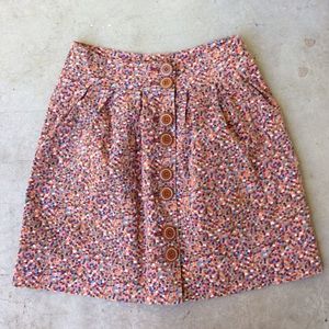 Anthropologie Elevenses velvet confetti skirt